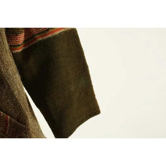 Vintage Handwoven Tweed Native Southwestern Collared Shirt Jacket Unisex - Picture 6 of 9